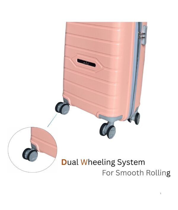 Hard Sided Polypropylene Trolley Bag 55CM | Pink