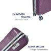 Hard Sided Trolley Bag & Luggage  55CM (Purple)