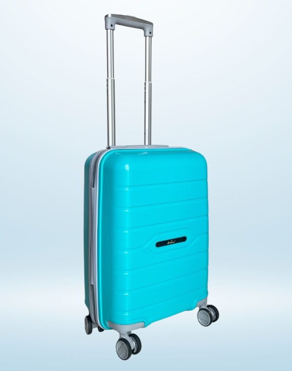 Small Cabin & Check-in Set (55 cm) 8 Wheels - Hard Sided Trolley Bag (Teal)