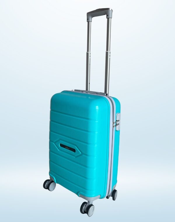 Small Cabin & Check-in Set (55 cm) 8 Wheels - Hard Sided Trolley Bag (Teal)