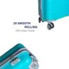 Small Cabin & Check-in Set (55 cm) 8 Wheels - Hard Sided Trolley Bag (Teal)