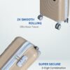 Hard Sided Trolley Bag & Suitcase 55CM (Coffee)