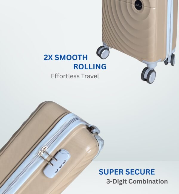 Hard Sided Trolley Bag & Suitcase 55CM (Coffee)