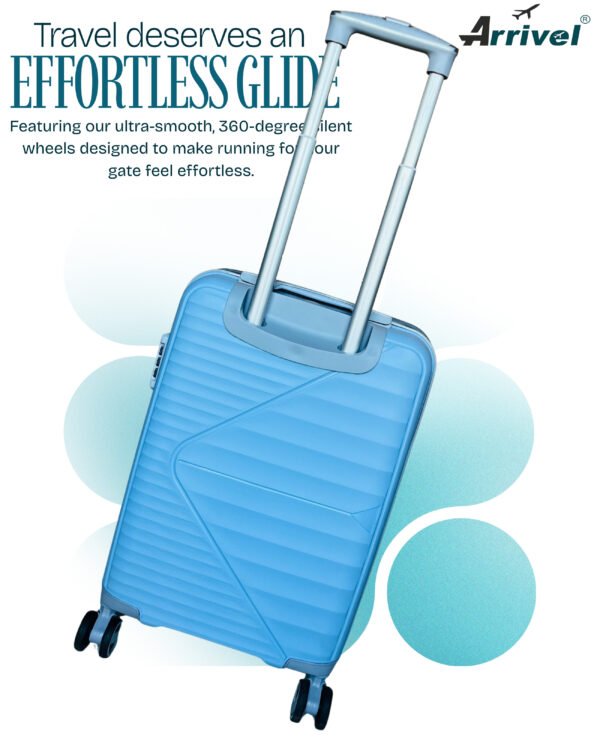 Skygrey-3 Hard Sided Trolley Bag | Travel Luggage (Sky Grey | 55CM)