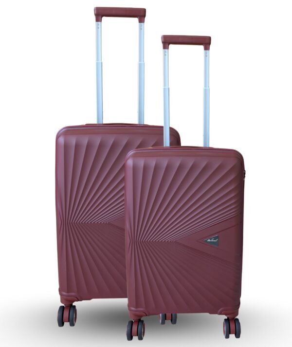 Hard Sided Trolley Bag With Matching Colour (Mehroon) Set 20/24 Inch